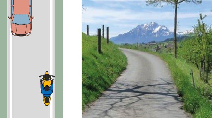 auf sehr schmalen strassen