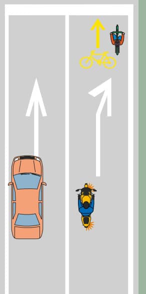 Fahrbahnbenutzung bei Fahrstreifenaufteilung - Bild 2