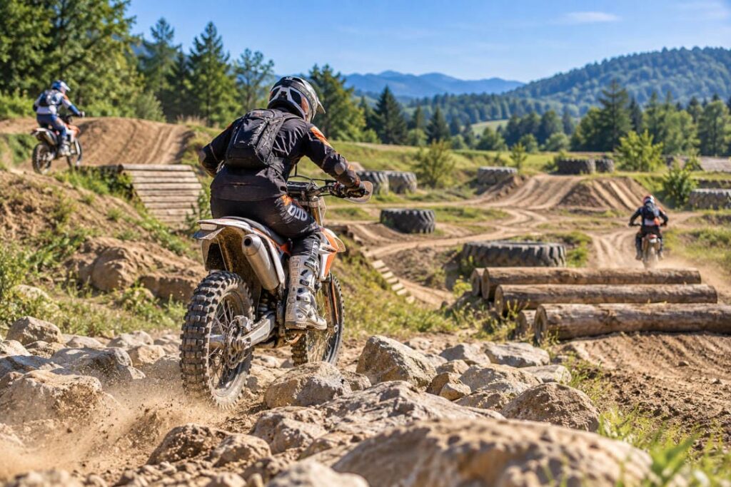 Offroad und Enduro Training als Motorrad Weiterbildung abseits befestigter Strassen